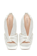 Women's White Transparent Thick Heel Sandals | Derimod Women's White Transparent Thick Heel Sandals | Derimod