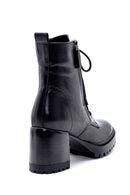 Women's Leather Zipper Detailed Heeled Boots | Derimod Women's Leather Zipper Detailed Heeled Boots | Derimod