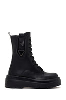Women's Black Thick Soled Zippered Boots | Derimod Women's Black Thick Soled Zippered Boots | Derimod