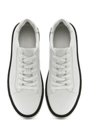Erkek Beyaz Bağcıklı Deri Sneaker | Derimod Erkek Beyaz Bağcıklı Deri Sneaker | Derimod