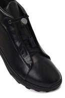 Men's Black Lace-Up Thick-Soled Leather Casual Boot | Derimod Men's Black Lace-Up Thick-Soled Leather Casual Boot | Derimod