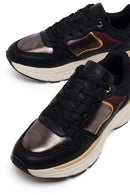 Woman Black Lace-Up Chunky Sneaker | Derimod Woman Black Lace-Up Chunky Sneaker | Derimod