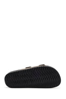 Men's Mink Double Buckle Suede Leather Slippers | Derimod Men's Mink Double Buckle Suede Leather Slippers | Derimod