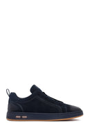 Erkek Lacivert Bağcıklı Nubuk Deri Sneaker | Derimod Erkek Lacivert Bağcıklı Nubuk Deri Sneaker | Derimod