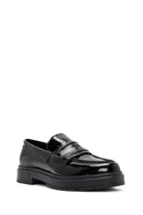Kadın Siyah Rugan Deri Makosen Loafer | Derimod Kadın Siyah Rugan Deri Makosen Loafer | Derimod