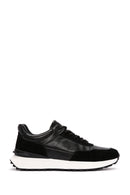 Erkek Siyah Bağcıklı Kalın Tabanlı Deri Casual Sneaker | Derimod Erkek Siyah Bağcıklı Kalın Tabanlı Deri Casual Sneaker | Derimod