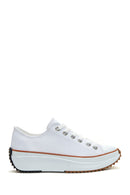 Kadın Beyaz Kalın Tabanlı Kumaş Sneaker | Derimod Kadın Beyaz Kalın Tabanlı Kumaş Sneaker | Derimod