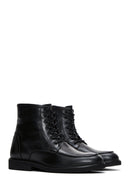Men's Black Leather Zippered Casual Boots | Derimod Men's Black Leather Zippered Casual Boots | Derimod