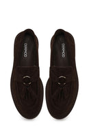 Woman Brown Thick-Soled Tassel Suede Loafer | Derimod Woman Brown Thick-Soled Tassel Suede Loafer | Derimod