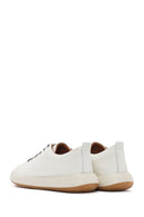 Erkek Beyaz Bağcıklı Deri Sneaker | Derimod Erkek Beyaz Bağcıklı Deri Sneaker | Derimod