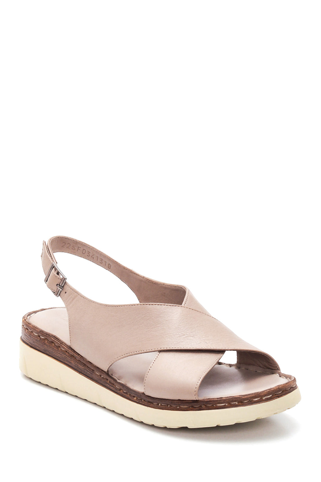 Kadın Vizon Deri Comfort Sandalet