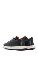 Erkek Lacivert Bağcıklı Deri Sneaker | Derimod Erkek Lacivert Bağcıklı Deri Sneaker | Derimod
