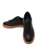 Erkek Siyah Bağcıklı Deri Casual Sneaker | Derimod Erkek Siyah Bağcıklı Deri Casual Sneaker | Derimod