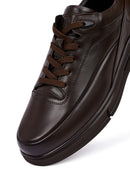 Erkek Kahverengi Bağcıklı Deri Casual Sneaker | Derimod Erkek Kahverengi Bağcıklı Deri Casual Sneaker | Derimod