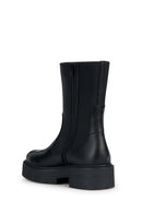 Geox Women's Black Zippered Spherica Leather Boots | Derimod Geox Women's Black Zippered Spherica Leather Boots | Derimod