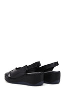 Women's Black Leather Wedge Heel Comfort Sandals | Derimod Women's Black Leather Wedge Heel Comfort Sandals | Derimod