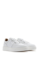 Men's White Lace-up Leather Sneaker | Derimod Men's White Lace-up Leather Sneaker | Derimod