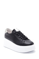 Kadın Siyah Deri Kalın Tabanlı Sneaker | Derimod Kadın Siyah Deri Kalın Tabanlı Sneaker | Derimod