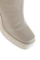 Women's Beige Zippered Heeled Casual Boots | Derimod Women's Beige Zippered Heeled Casual Boots | Derimod