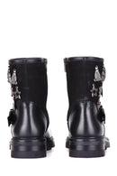 Women's Leather Boots with Metal Detail | Derimod Women's Leather Boots with Metal Detail | Derimod