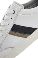 Men's White Lace-up Leather Sneaker | Derimod Men's White Lace-up Leather Sneaker | Derimod