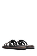 Women's Black Leather Slippers | Derimod Women's Black Leather Slippers | Derimod