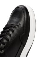 Men's Black Lace-up Leather Sneaker | Derimod Men's Black Lace-up Leather Sneaker | Derimod