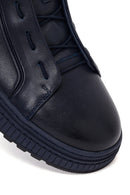 Erkek Lacivert Bağcıklı Deri Sneaker | Derimod Erkek Lacivert Bağcıklı Deri Sneaker | Derimod