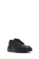 Men's Black Lace-Up Thick-Soled Leather Sneaker | Derimod Men's Black Lace-Up Thick-Soled Leather Sneaker | Derimod