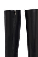 Woman Black Zippered High Heels Leather Boot | Derimod Woman Black Zippered High Heels Leather Boot | Derimod
