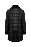 Avoriaz Women's Black Teddy Leather Coat | Derimod Avoriaz Women's Black Teddy Leather Coat | Derimod
