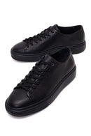 Erkek Siyah Bağcıklı Deri Sneaker | Derimod Erkek Siyah Bağcıklı Deri Sneaker | Derimod