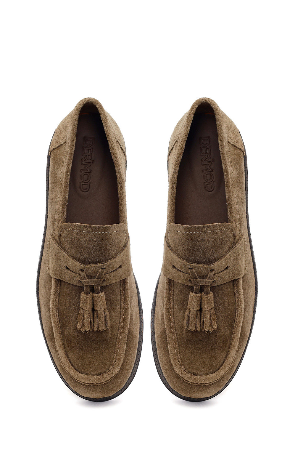 Erkek Taba Püsküllü Süet Deri Casual Loafer