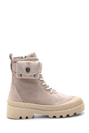 Women's Suede Leather Wallet Detailed Boots | Derimod Women's Suede Leather Wallet Detailed Boots | Derimod