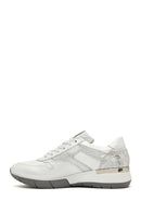 Women's White Lace-Up Side Zipper Leather Sneaker | Derimod Women's White Lace-Up Side Zipper Leather Sneaker | Derimod