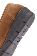 Women's Brown Wedge Heel Suede Leather Comfort Loafer | Derimod Women's Brown Wedge Heel Suede Leather Comfort Loafer | Derimod