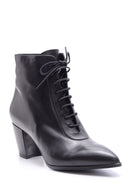 Women's Heeled Laced Leather Boots | Derimod Women's Heeled Laced Leather Boots | Derimod