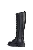 Geox Women's Black Iridea Zippered Leather Boots | Derimod Geox Women's Black Iridea Zippered Leather Boots | Derimod