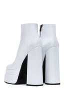 Women's White Leather Platform High Heel Boots | Derimod Women's White Leather Platform High Heel Boots | Derimod