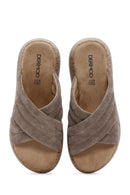 Women's Mink Suede Comfort Slippers | Derimod Women's Mink Suede Comfort Slippers | Derimod