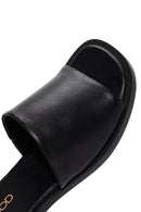 Women's Black Casual Leather Slippers | Derimod Women's Black Casual Leather Slippers | Derimod