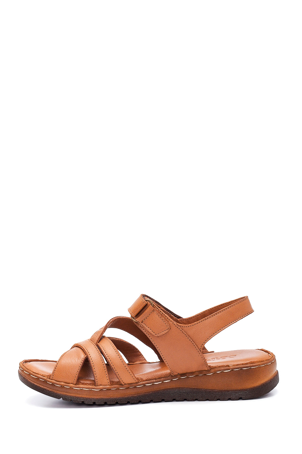 Kadın Taba Deri Comfort Sandalet