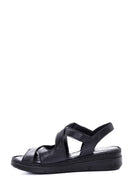 Kadın Siyah Deri Comfort Sandalet | Derimod Kadın Siyah Deri Comfort Sandalet | Derimod