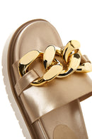 Women's Chain Metallic Slippers | Derimod Women's Chain Metallic Slippers | Derimod