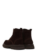 Male Brown Lace-Up Zip Closure Thick-Soled Suede Casual Boots | Derimod Male Brown Lace-Up Zip Closure Thick-Soled Suede Casual Boots | Derimod