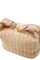 Women's Beige Long Strap Straw Shoulder Bag | Derimod Women's Beige Long Strap Straw Shoulder Bag | Derimod