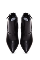Women's Black Leather Heeled Bootie | Derimod Women's Black Leather Heeled Bootie | Derimod