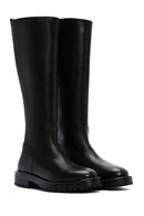 Women's Black Zippered Leather Boots | Derimod Women's Black Zippered Leather Boots | Derimod