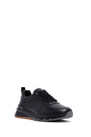Erkek Siyah Bağcıklı Deri Casual Sneaker | Derimod Erkek Siyah Bağcıklı Deri Casual Sneaker | Derimod