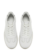 Women's White Lace-Up Leather Sneaker | Derimod Women's White Lace-Up Leather Sneaker | Derimod